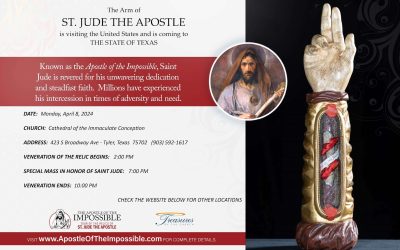 Relic of St. Jude coming to Tyler, April 8th